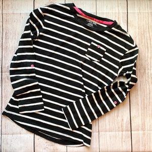 Girls Cherokee Size M (7/8) Long Sleeve Top B&W